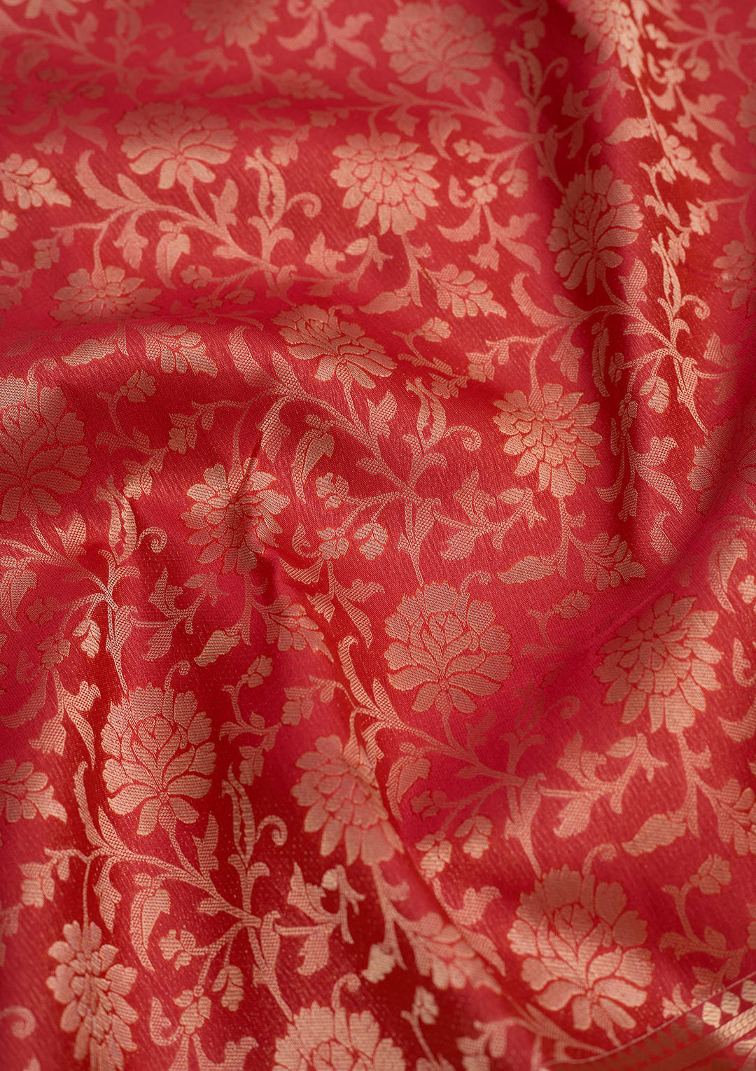 Rani Pink Pure Silk Jaal Zariwork Saree With Matching Blouse Piece
