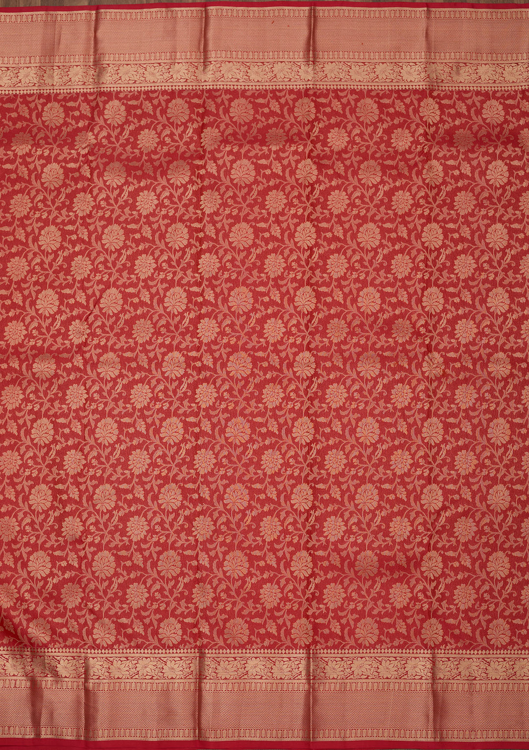 Rani Pink Pure Silk Jaal Zariwork Saree With Matching Blouse Piece