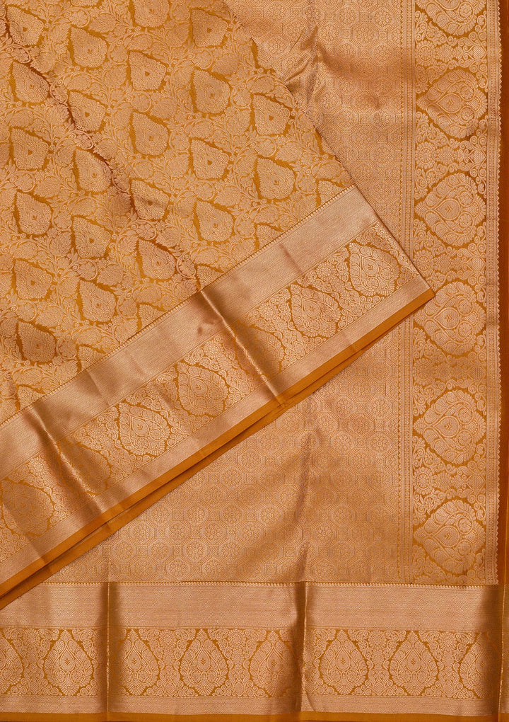 Mustard Zariwork Pure Silk Saree