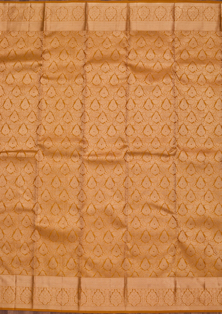Mustard Zariwork Pure Silk Saree