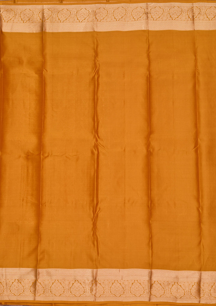 Mustard Zariwork Pure Silk Saree