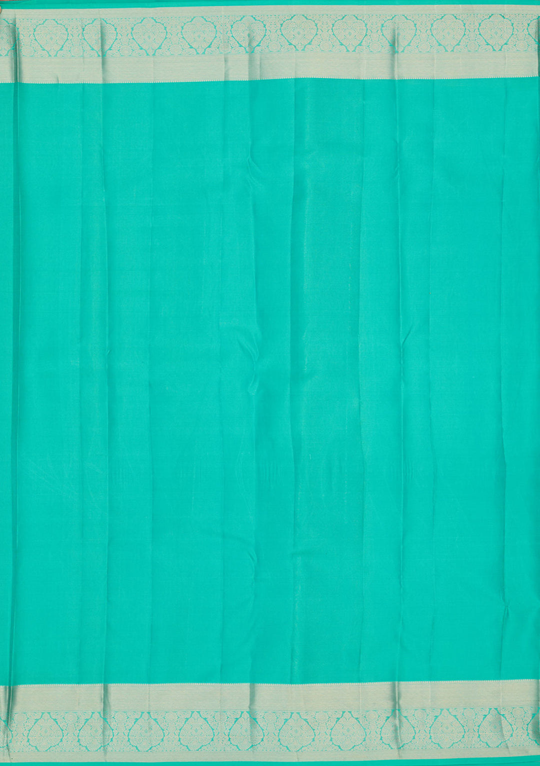 Turquoise Blue Pure Silk Jaal Zariwork Saree With Matching Blouse Piece