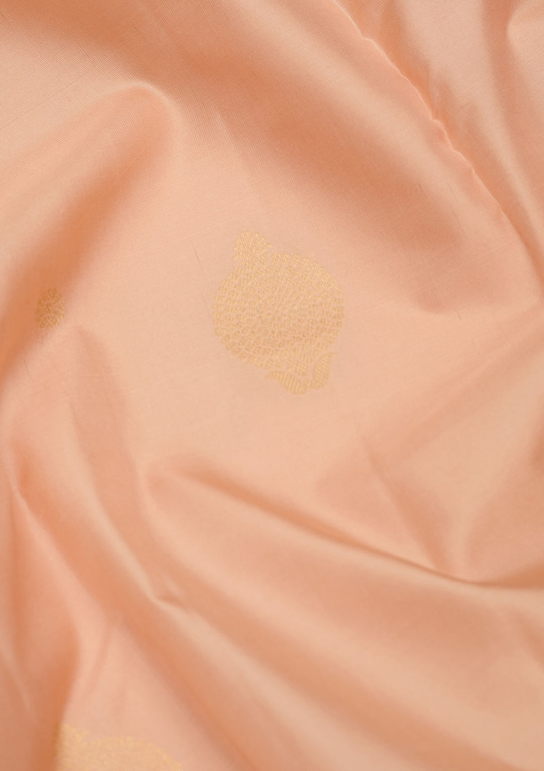 Light Peach Silk Buti Gold Zariwork Saree With Matching Blouse Piece