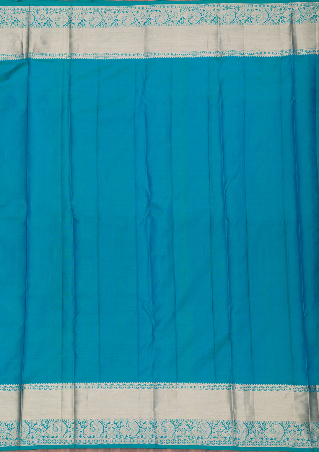Peacock Blue Zariwork Pure Silk Saree