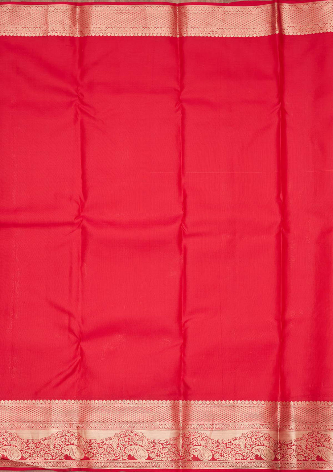 Red Silk Jaal Saree With Matching Blouse Piece