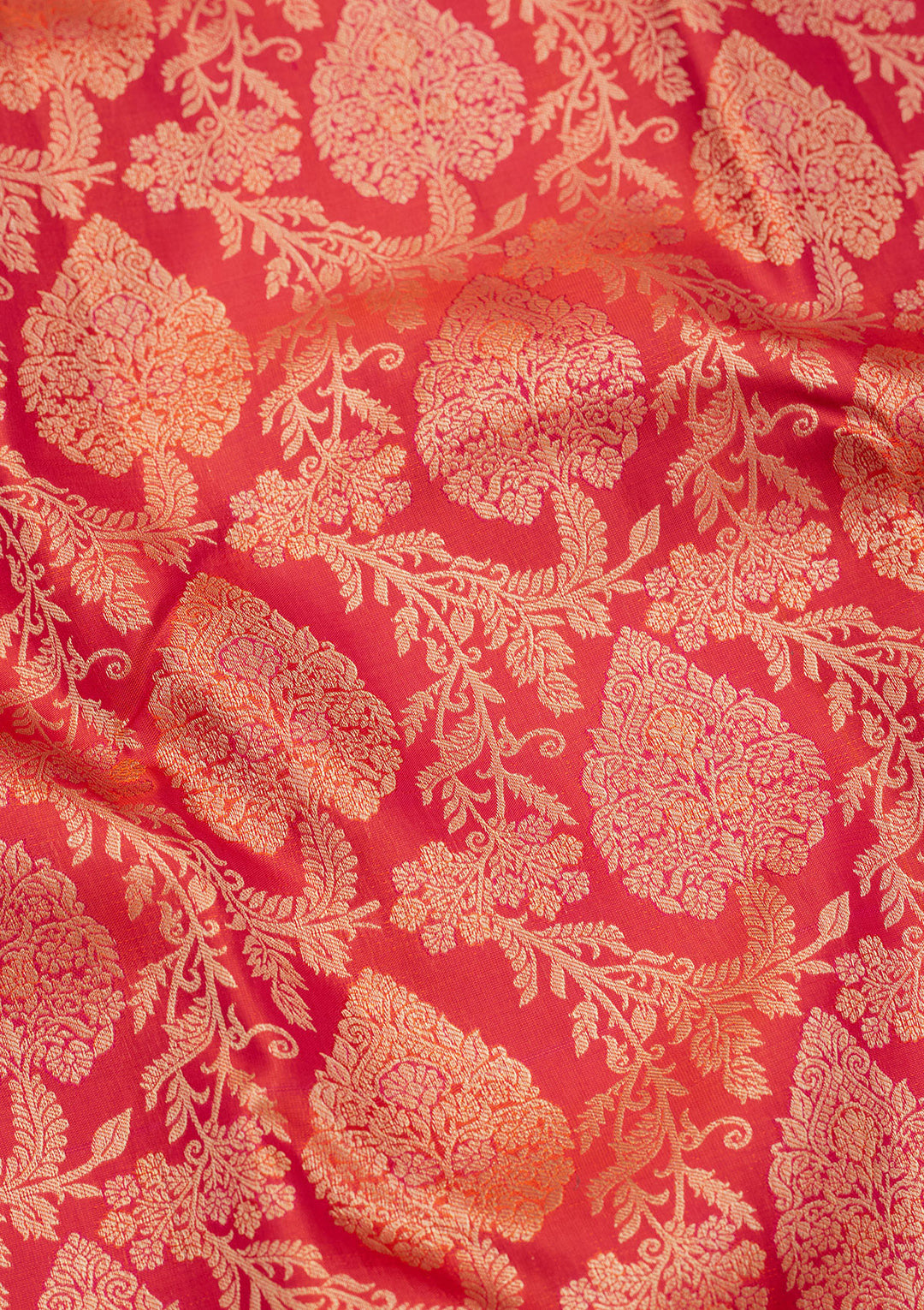 Orange Pure Silk Jaal Zariwork Saree With Matching Blouse Piece