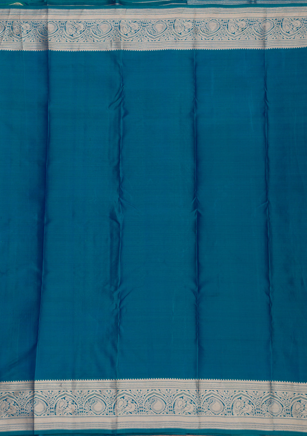 Peacock Blue Zariwork Pure Silk Saree