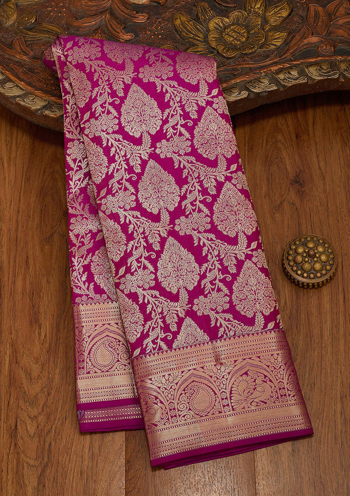 Purple Zariwork Pure Silk Saree
