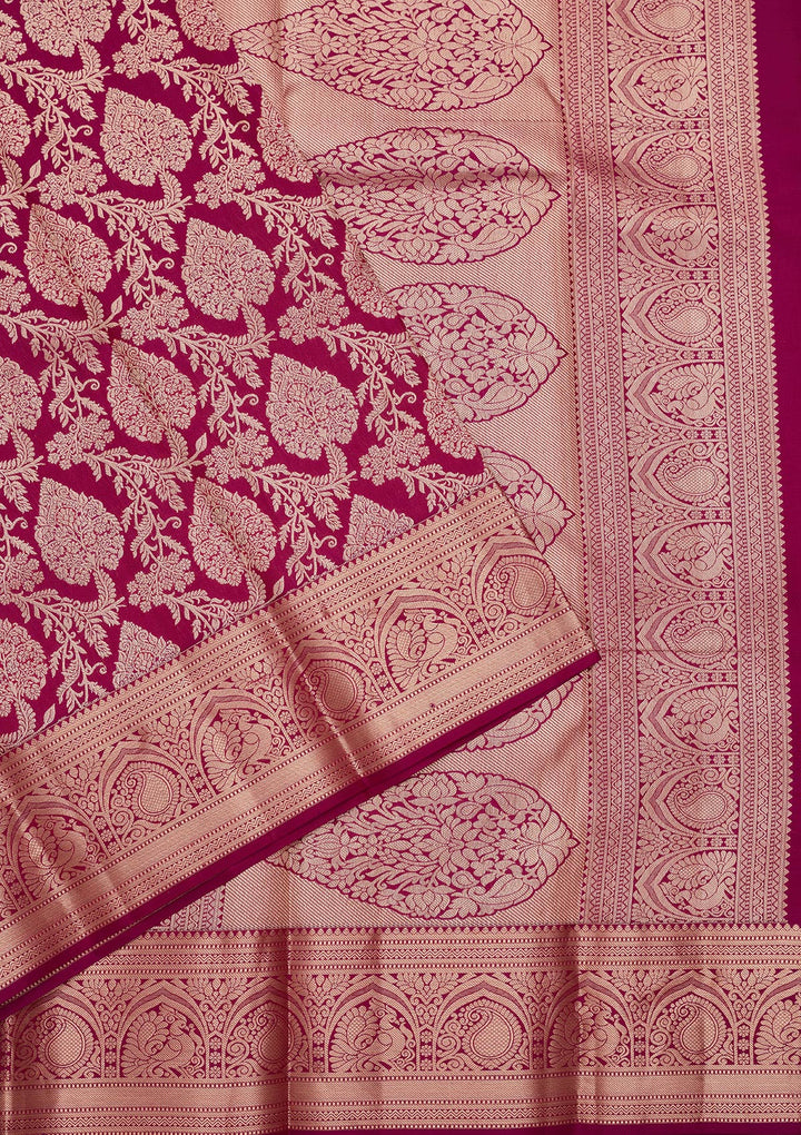 Purple Zariwork Pure Silk Saree
