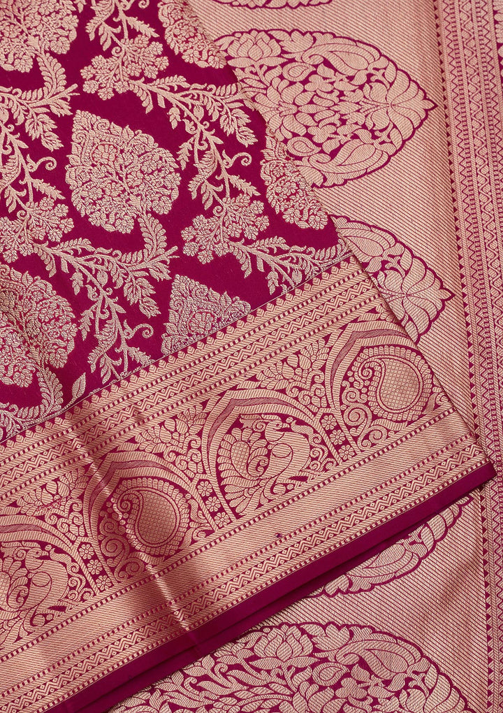 Purple Zariwork Pure Silk Saree