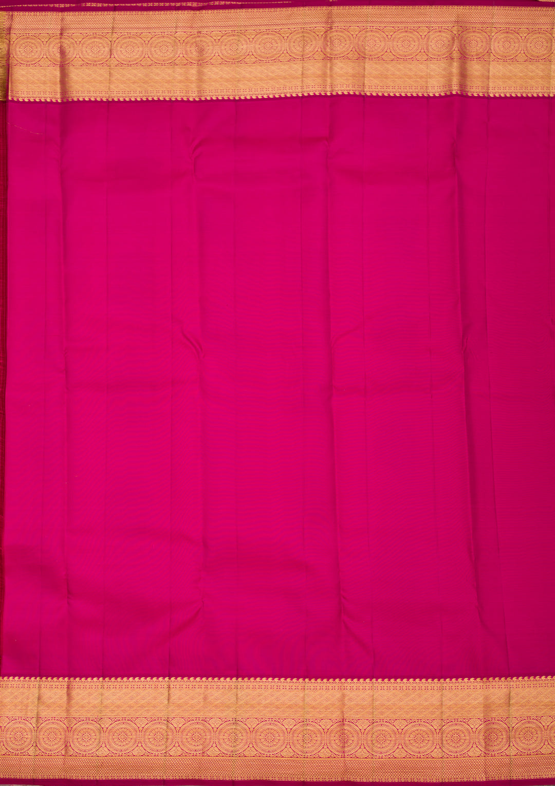 Rani Pink Silk Buti Gold Zariwork Saree With Matching Blouse Piece