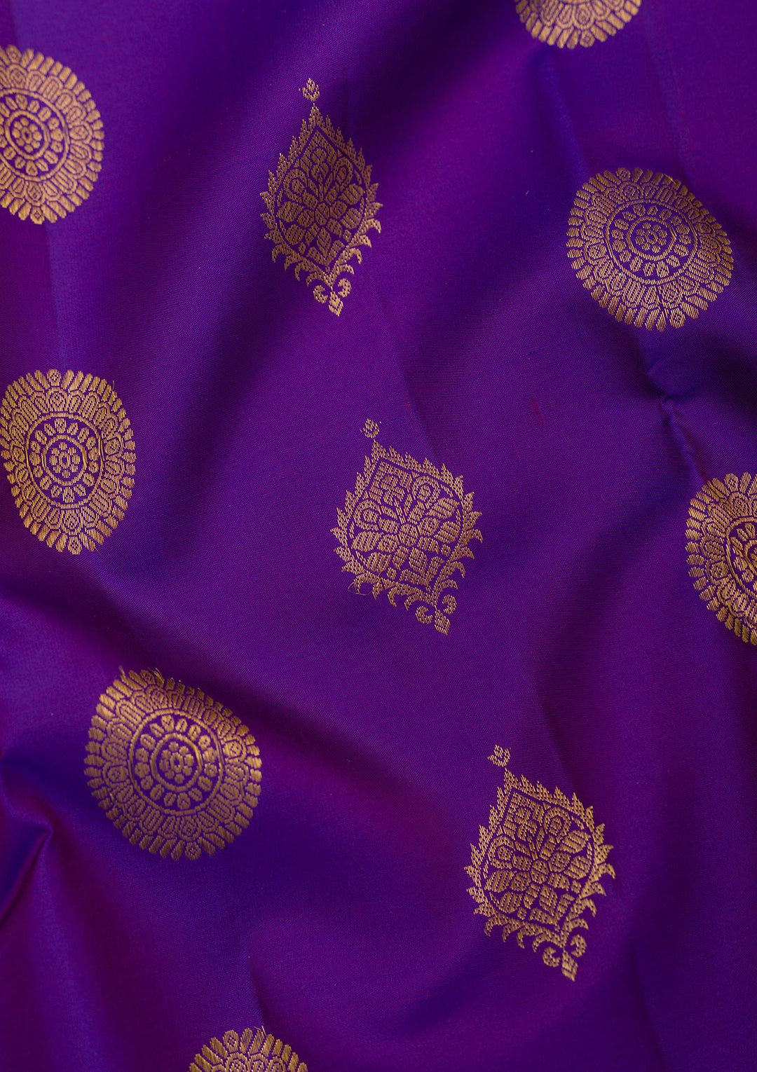 Royal Blue Silk Buti Gold Zariwork Saree With Matching Blouse Piece