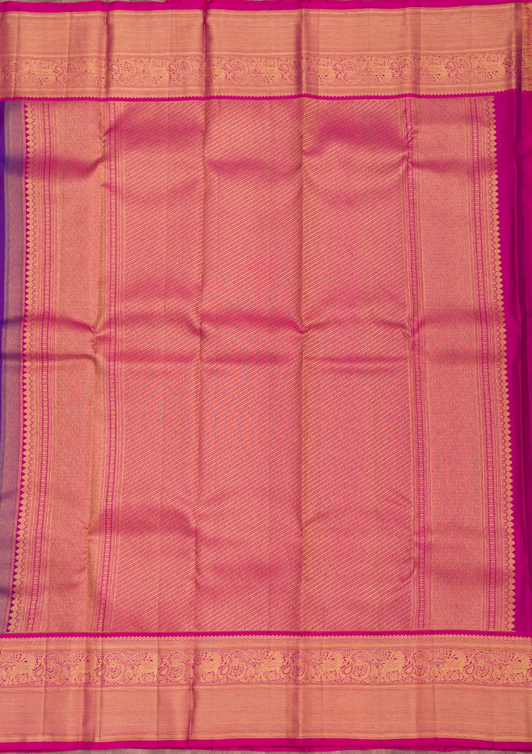 Royal Blue Silk Buti Gold Zariwork Saree With Matching Blouse Piece