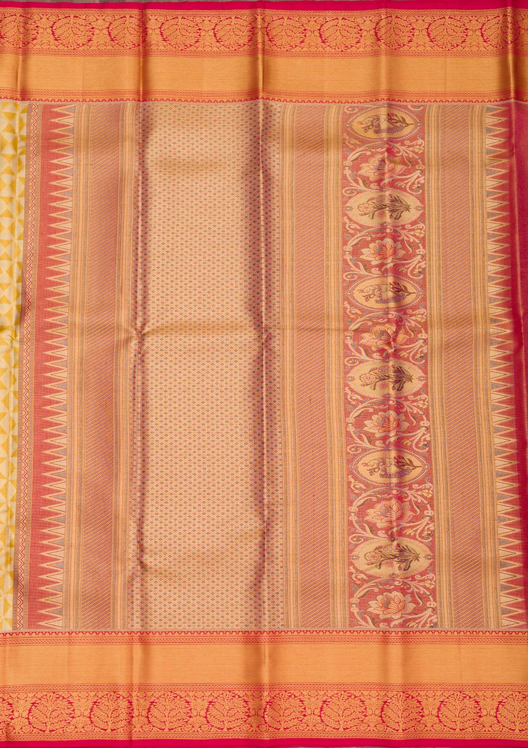Gold Silk Jaal Gold Zariwork Saree With Matching Blouse Piece