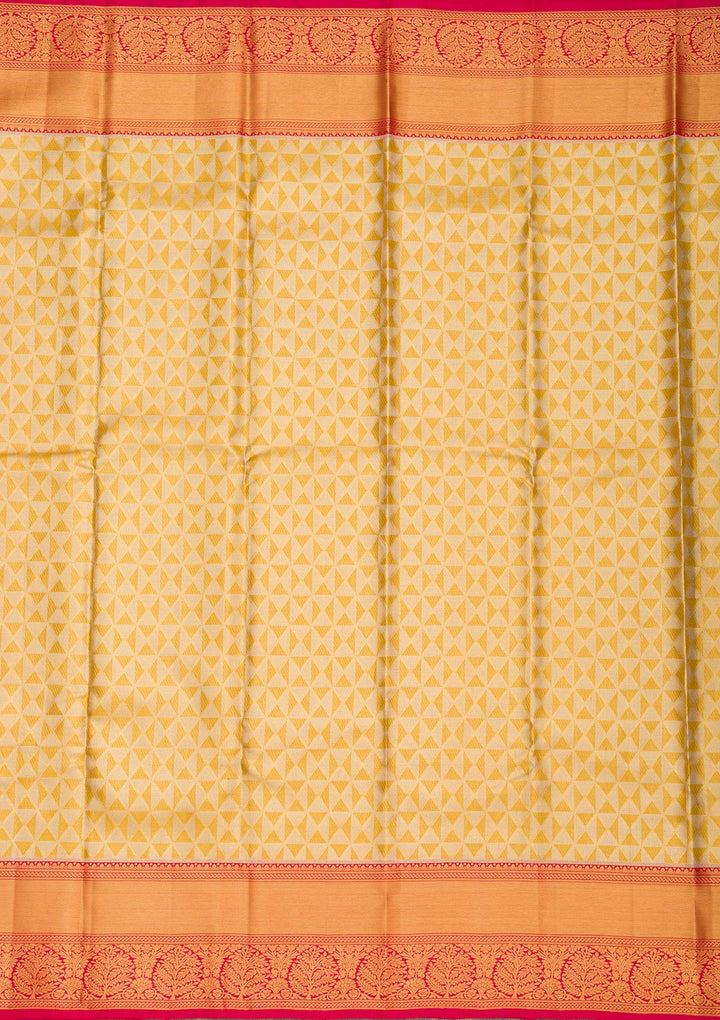 Gold Silk Jaal Gold Zariwork Saree With Matching Blouse Piece