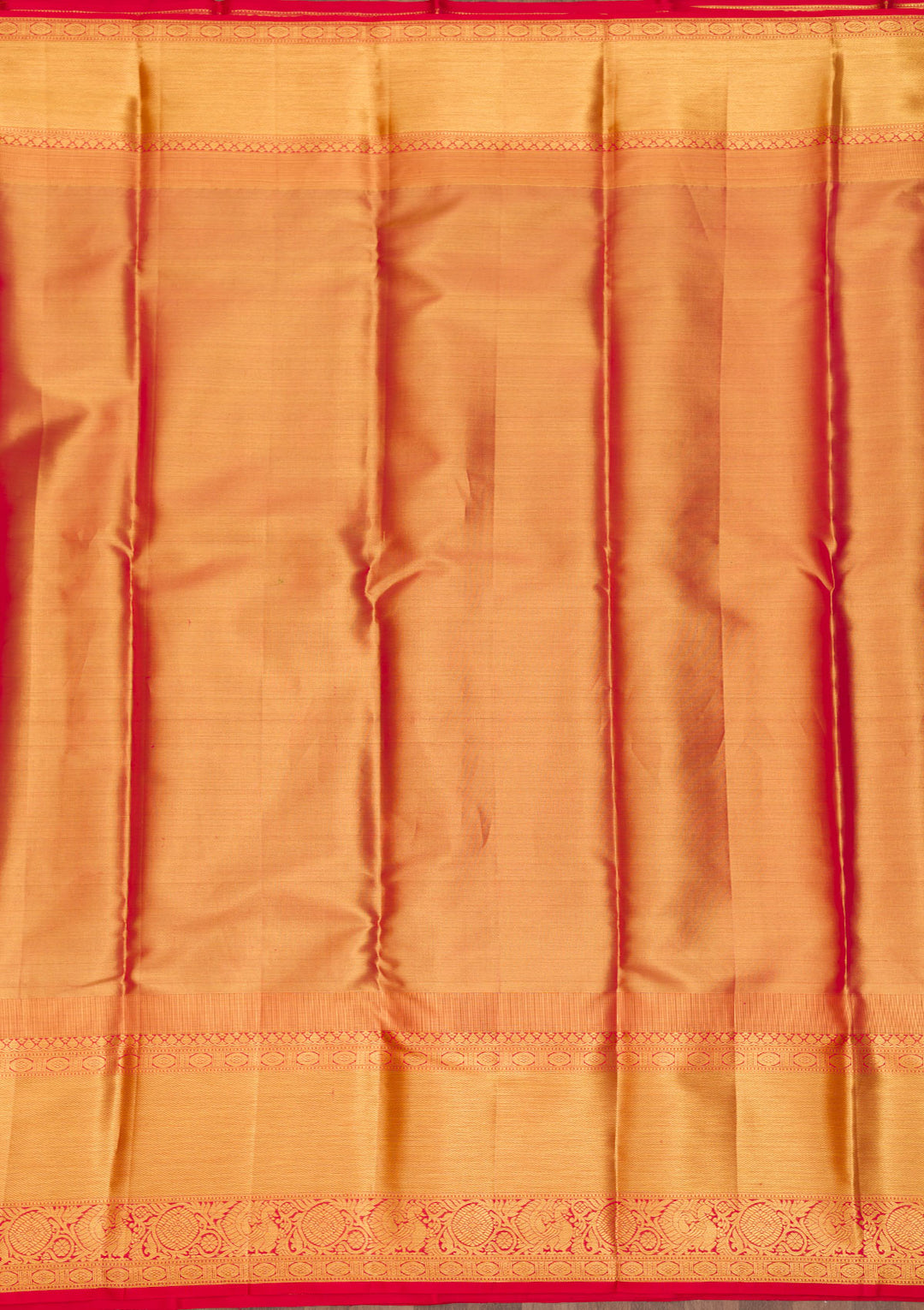 Gold Silk Jaal Printed Saree With Matching Blouse Piece