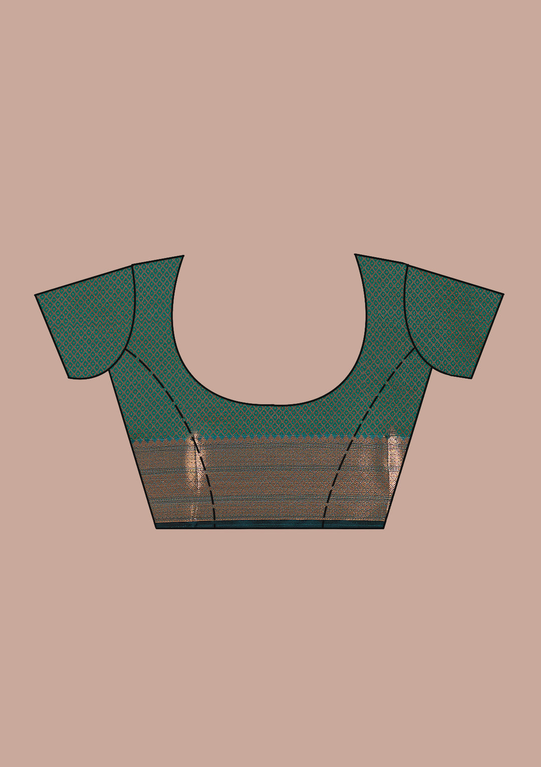 Rama Green Silk Jaal Gold Zariwork Saree With Matching Blouse Piece
