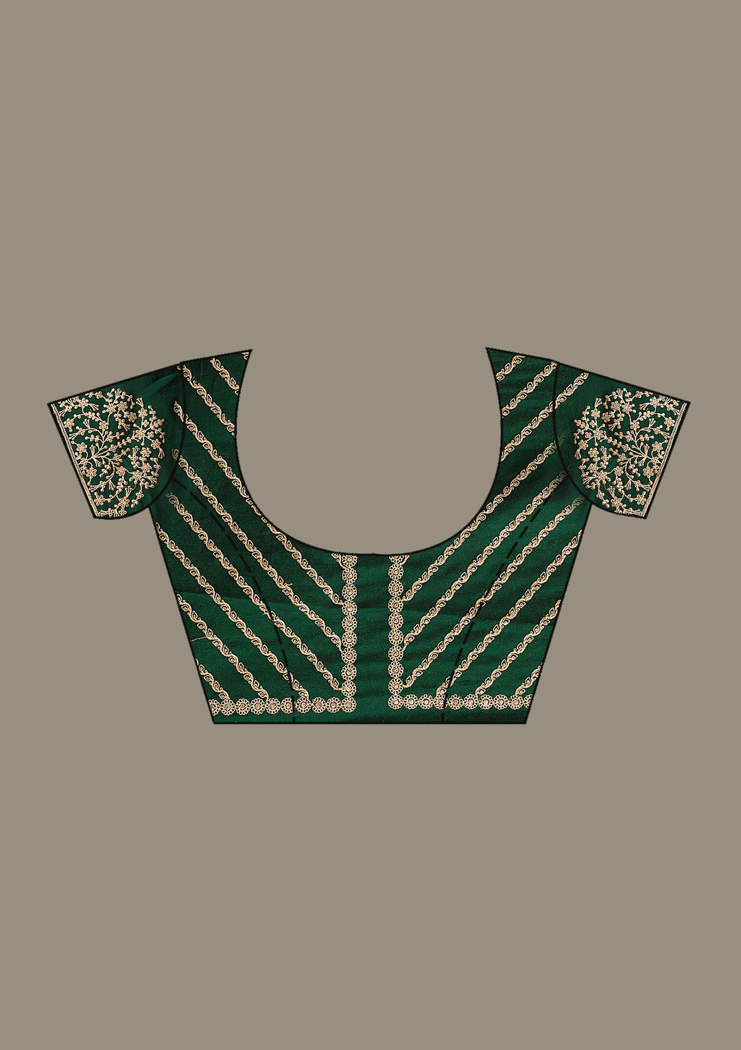 Bottle Green Cording Semi Crepe Saree