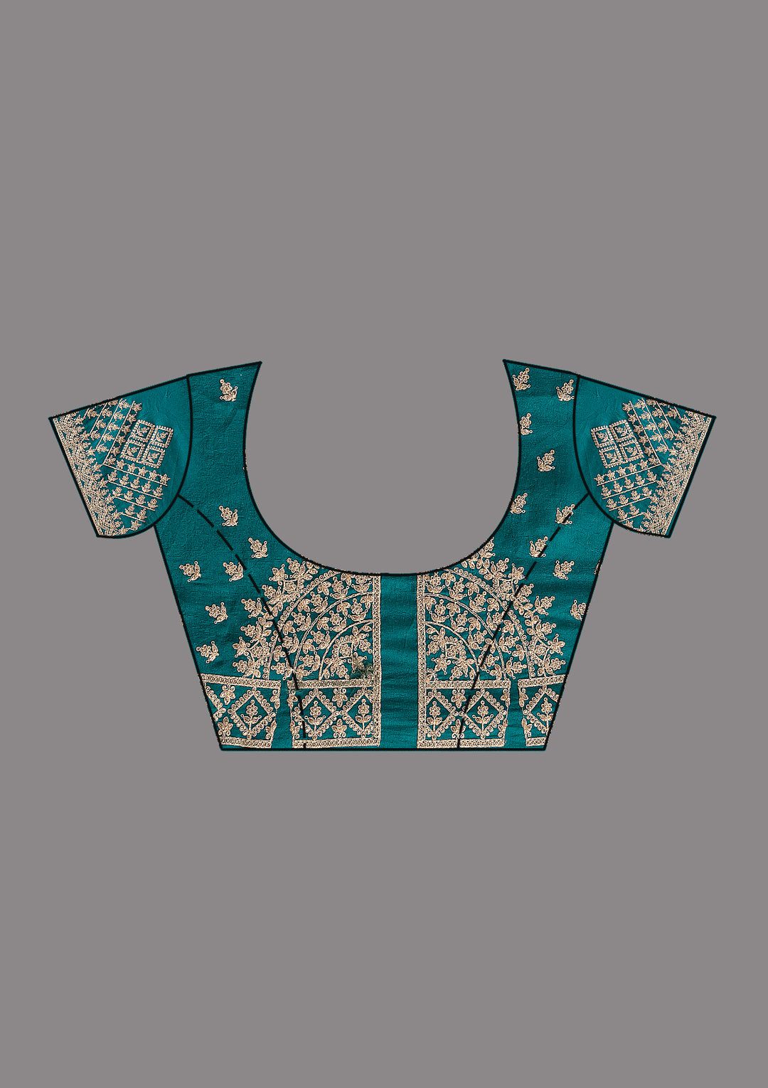 Teal Green Georgette Cording Saree With Matching Blouse Piece