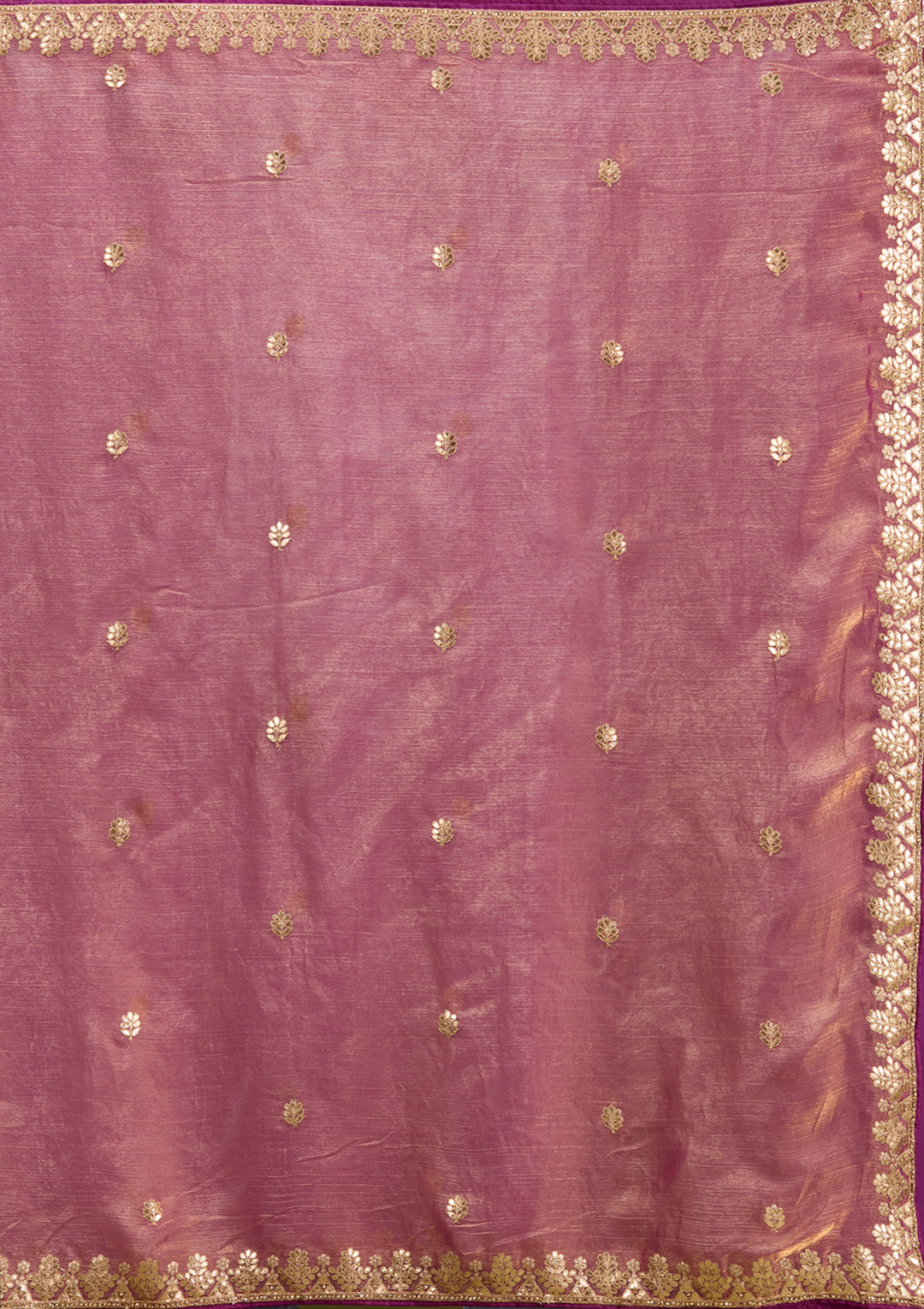 Purple Organza Gotapatti Saree With Matching Blouse Piece