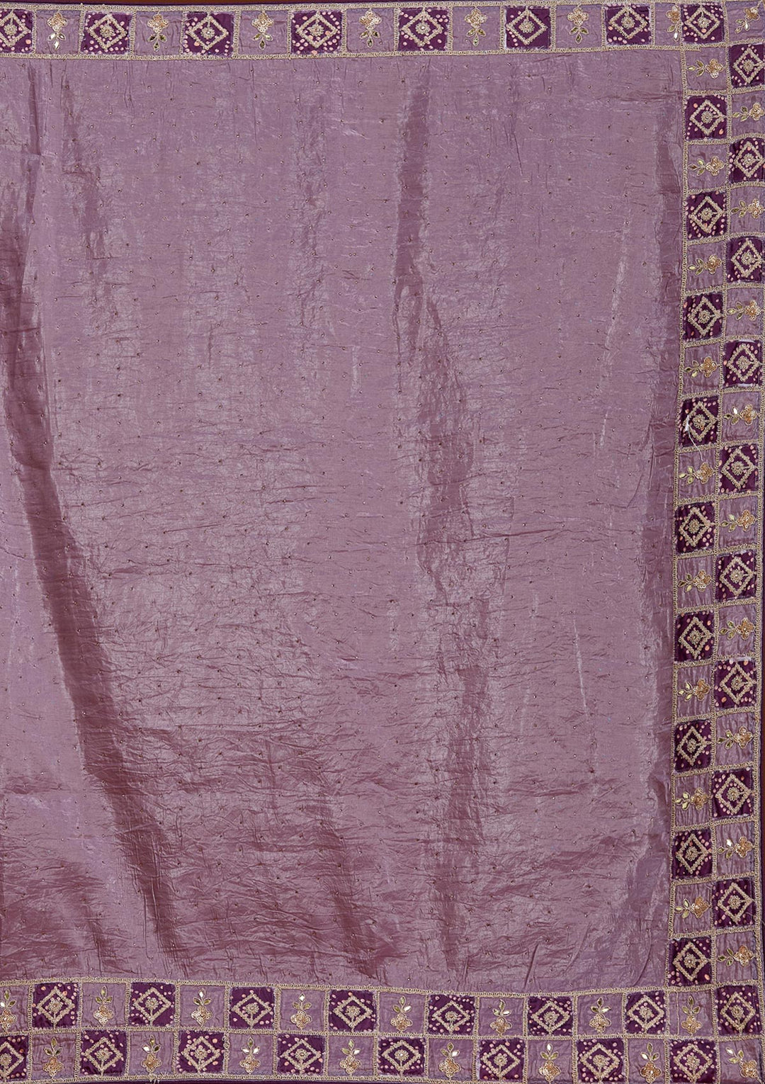 Light Lavender Tissue Gotapatti Saree With Matching Blouse Piece