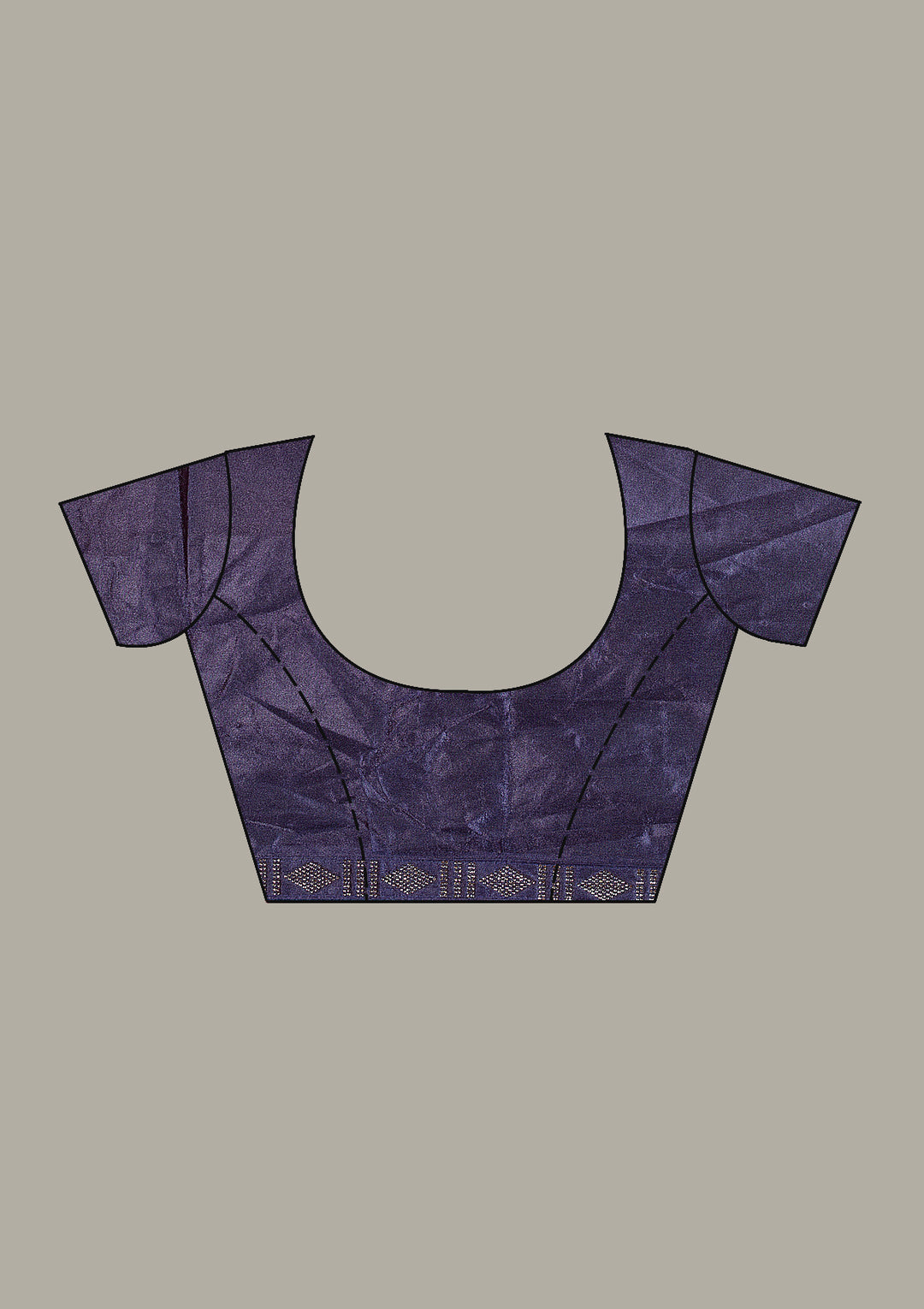 Navy Blue Chiffon Swarovski Saree With Matching Blouse Piece
