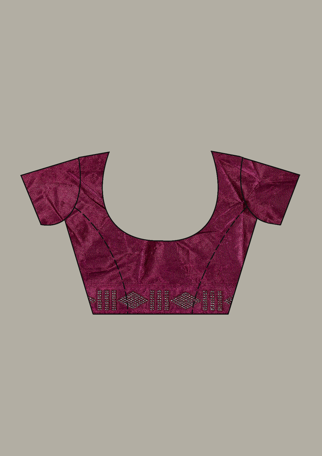 Wine Chiffon Swarovski Saree With Matching Blouse Piece