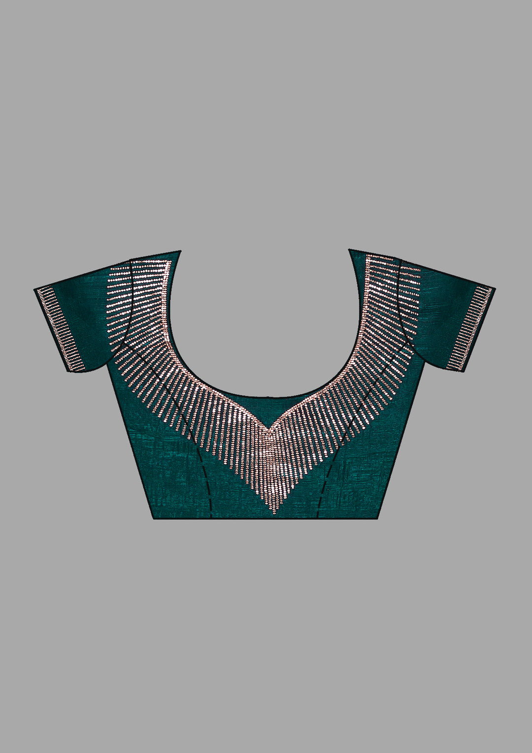 Teal Green Stonework (Gold) Georgette Saree