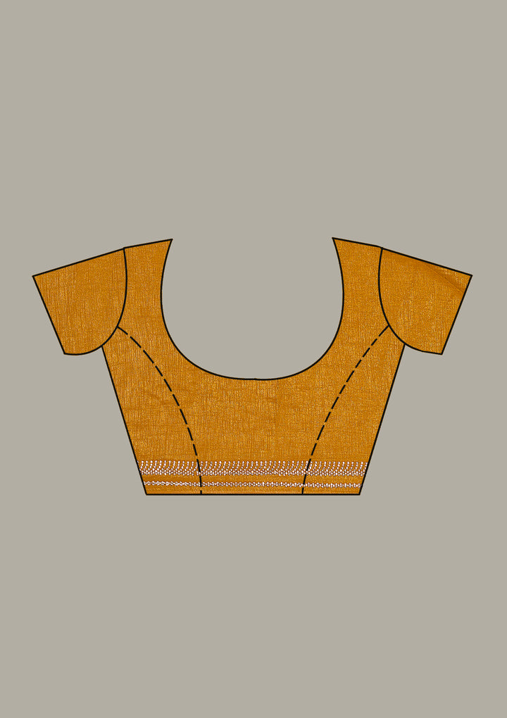Mustard Threadwork Georgette Saree