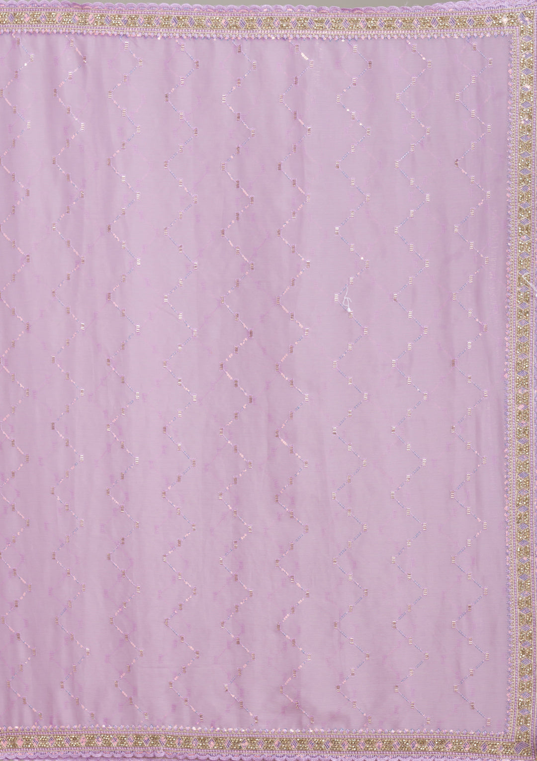 Lavender Tissue Gold Stonework Saree With Matching Blouse Piece