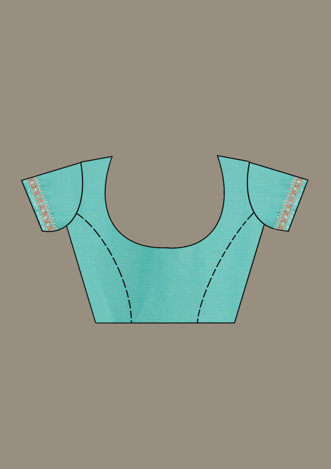 Sea Green Tissue Gold Stonework Saree With Matching Blouse Piece