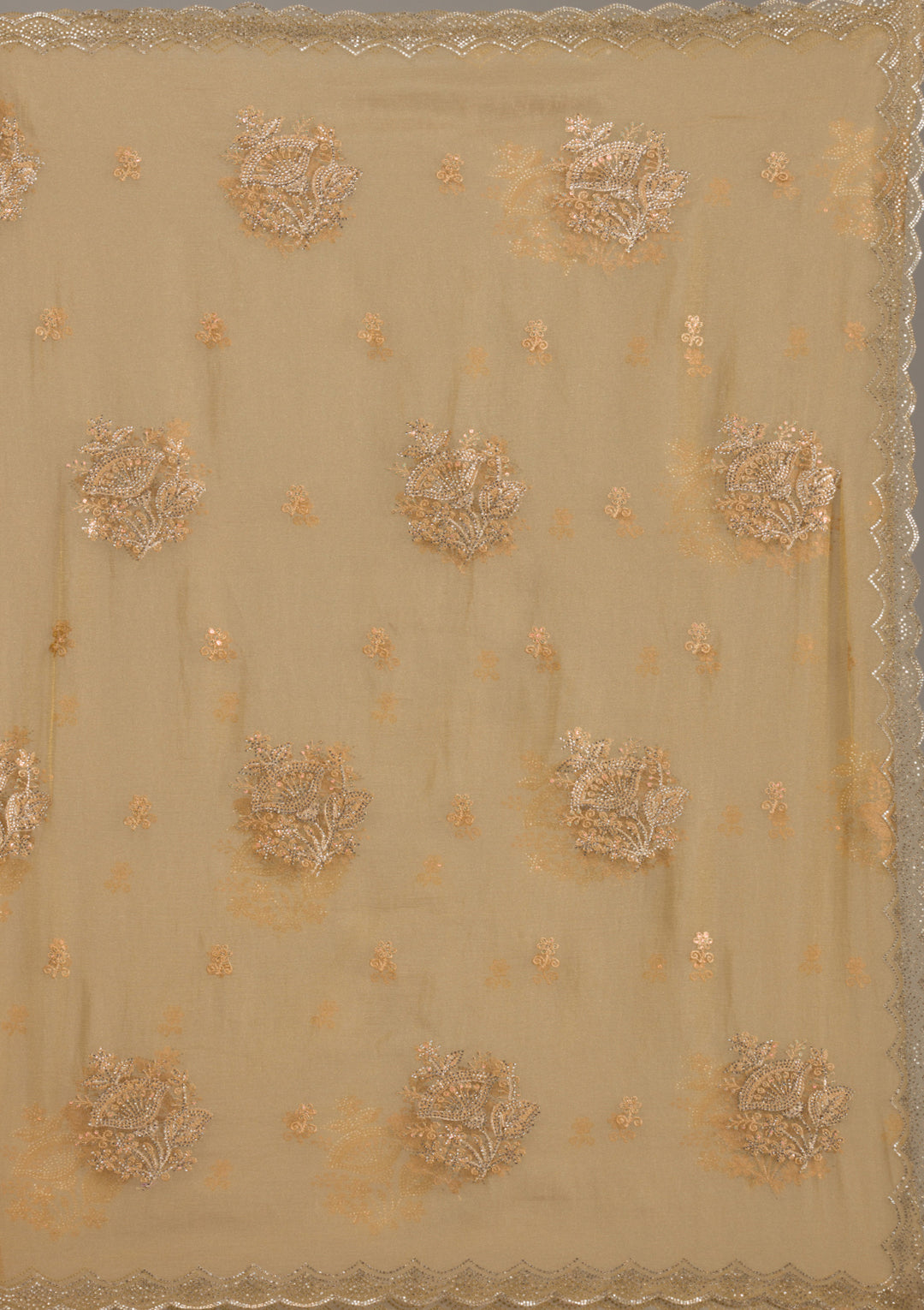 Mustard Zariwork (Gold) Organza Saree