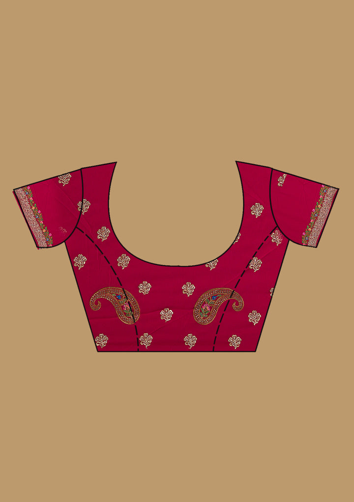 Rani Pink Kashmiri Georgette Saree