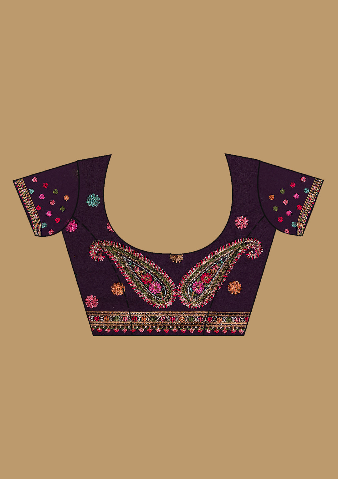 Wine Kashmiri Georgette Saree