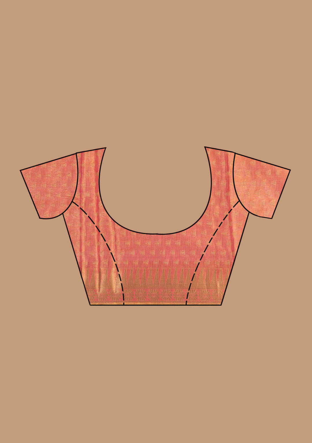 Rust Silk Plain Gold Zariwork Saree With Matching Blouse Piece
