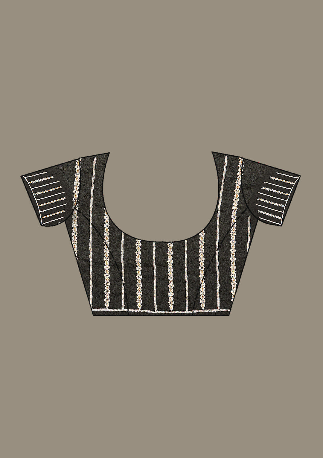 Black Threadwork Georgette Saree