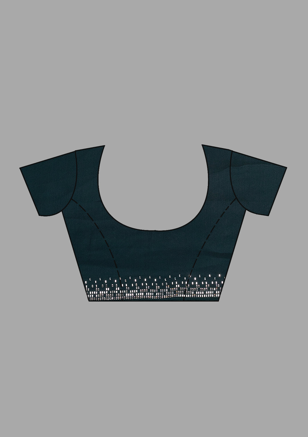 Teal Green Stonework Chiffon Saree