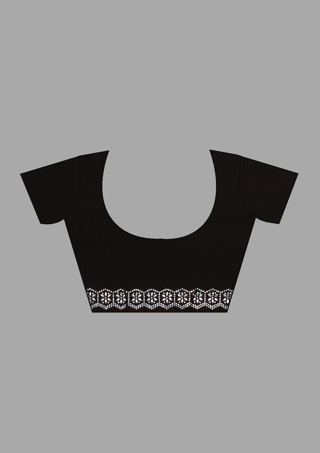 Black Stonework Chiffon Saree