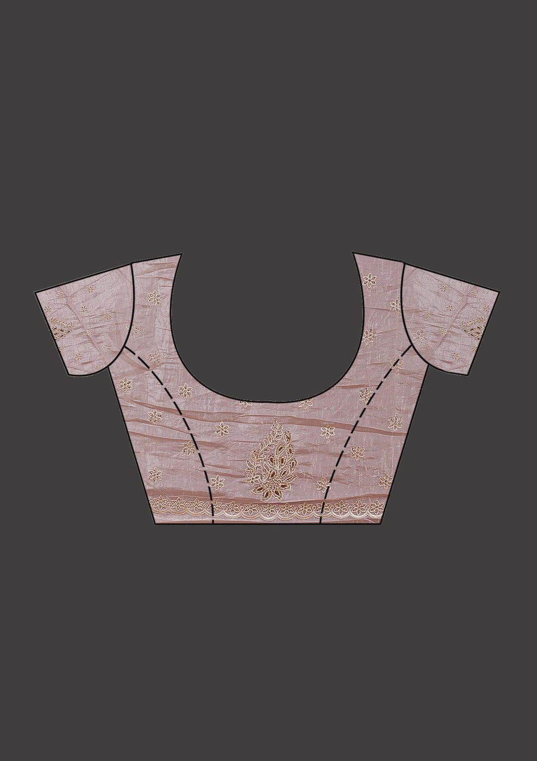 Beige Cutwork Tissue Saree