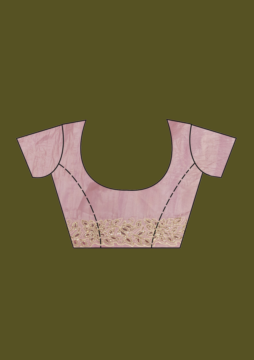 Pink Cutwork Tissue Saree