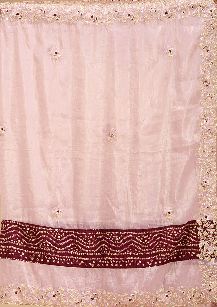 Lavender Gold Zariwork Tissue Saree