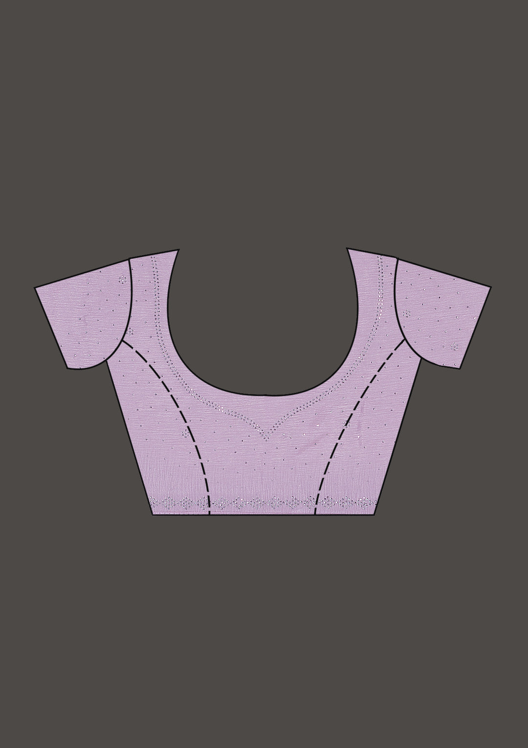 Lavender Pearlwork Chiffon Saree