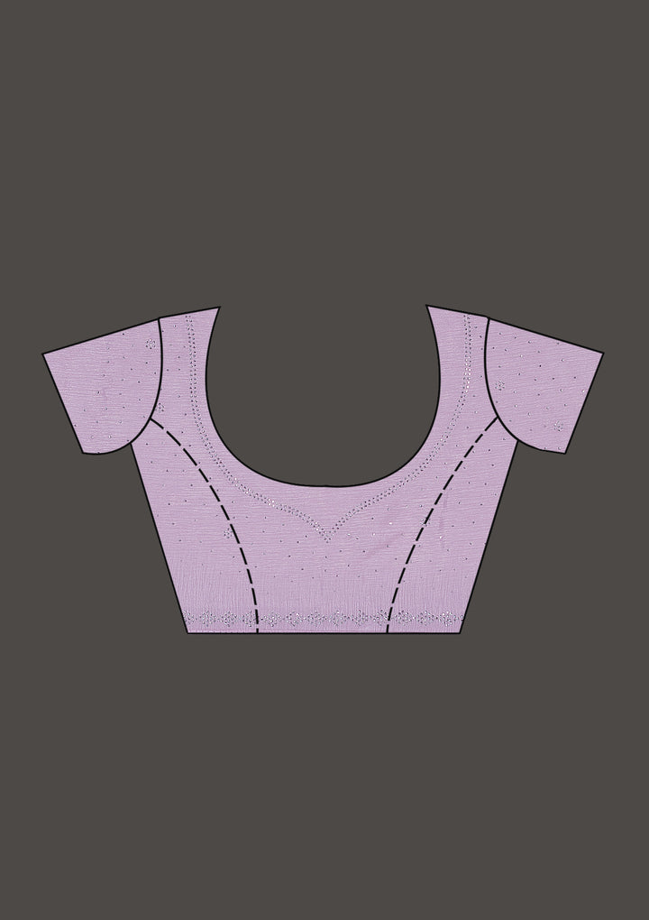 Lavender Pearlwork Chiffon Saree