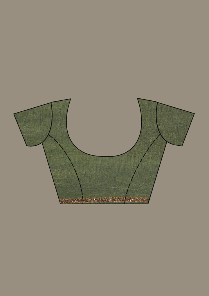 Green Kashmiri Tissue Saree