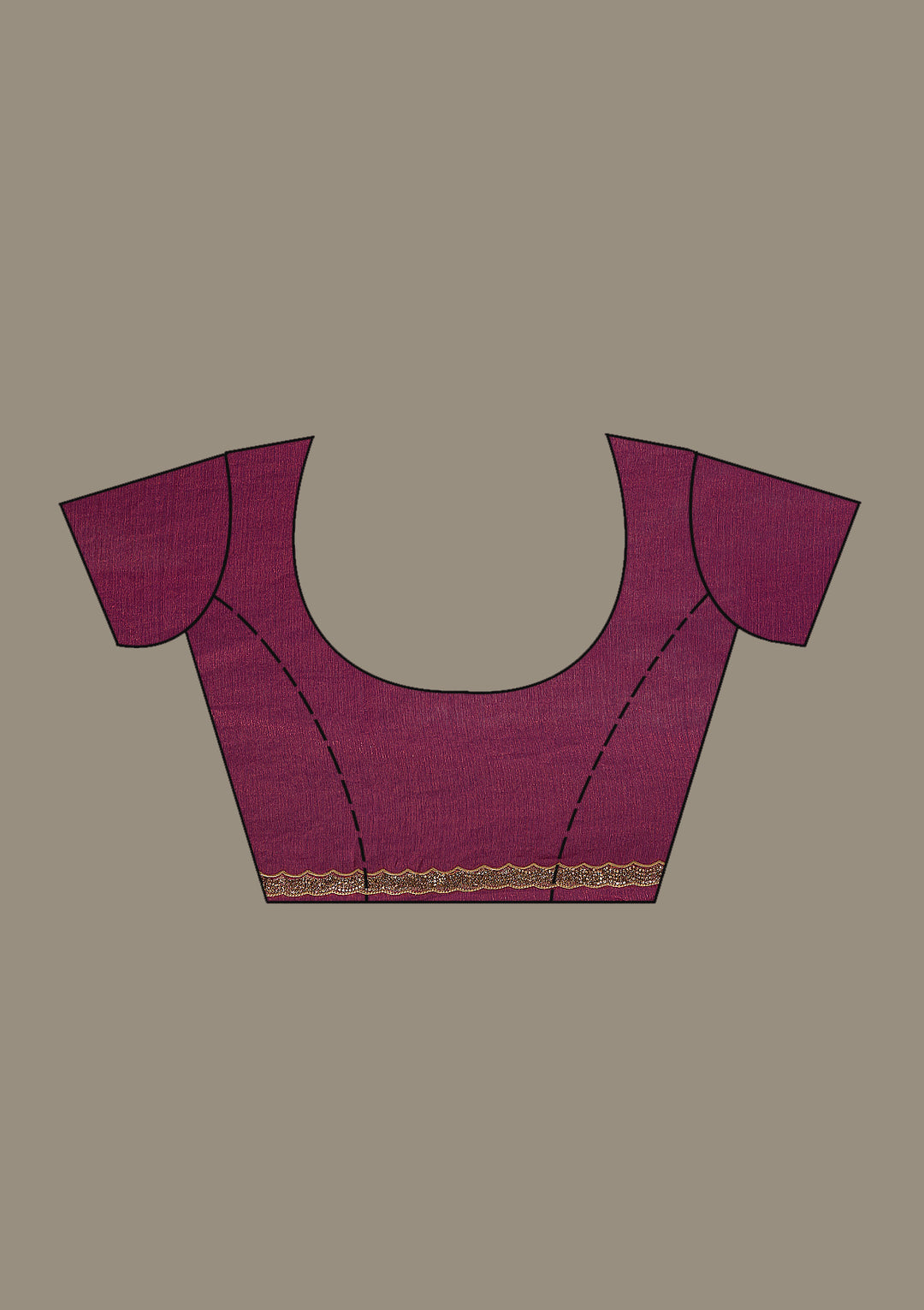 Wine Tissue Kashmiri Saree With Matching Blouse Piece