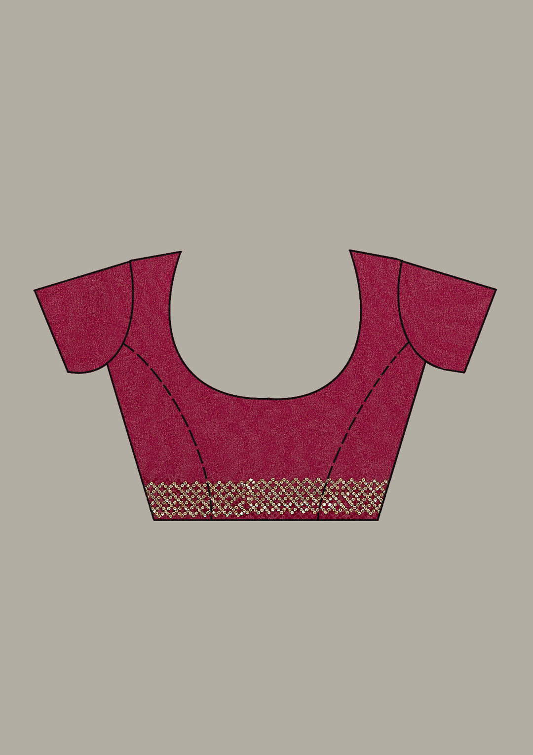 Wine Georgette Threadwork Saree With Matching Blouse Piece