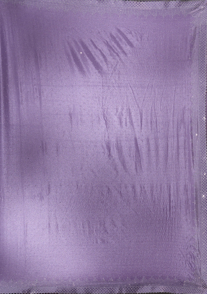 Violet Silver Stonework Satin Saree