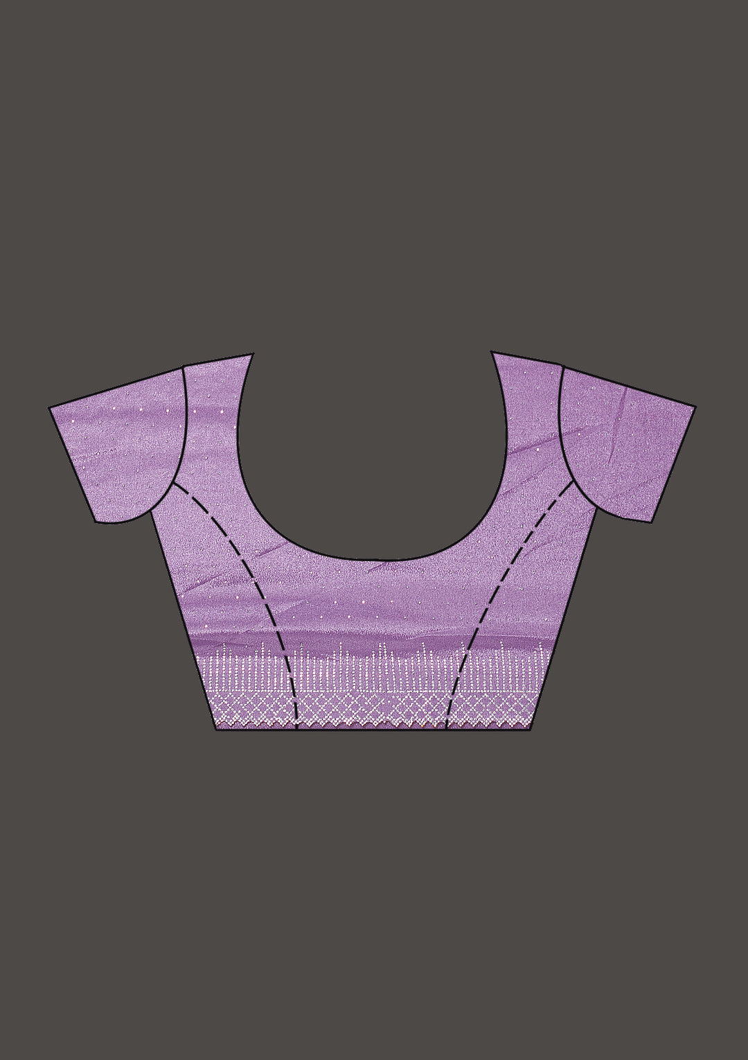 Violet Silver Stonework Satin Saree