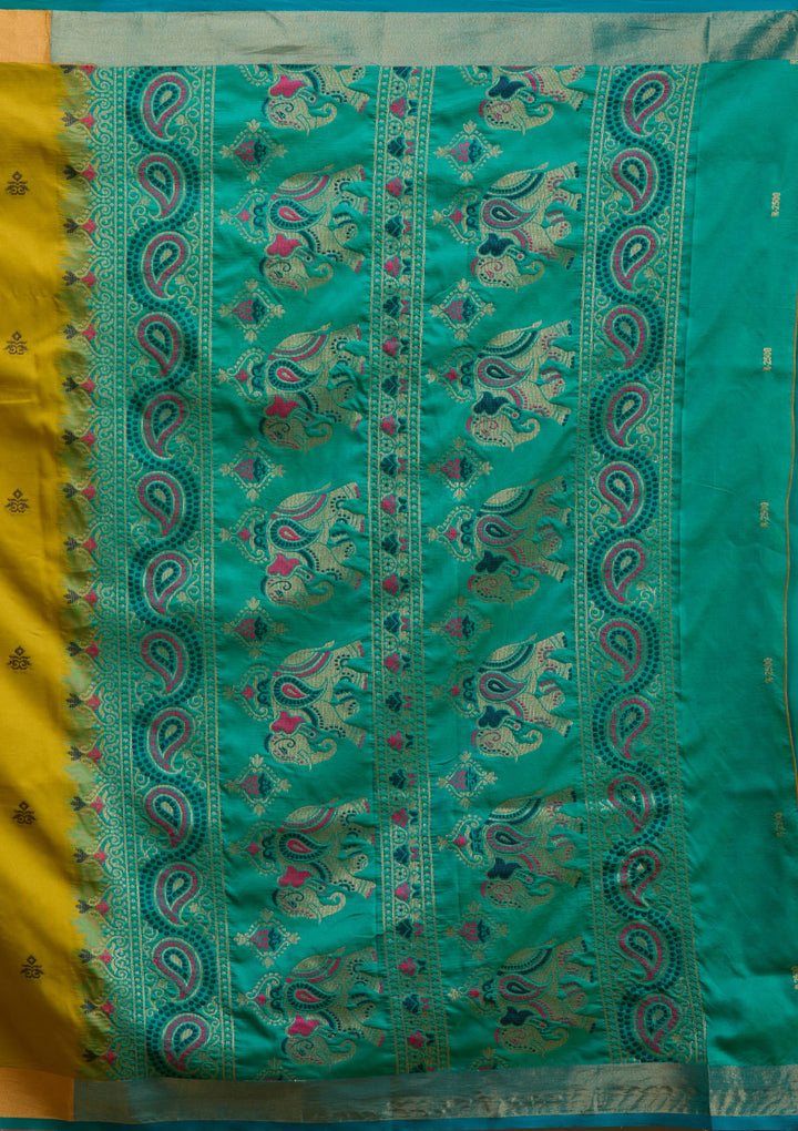 Mehendi Printed Art Silk Saree