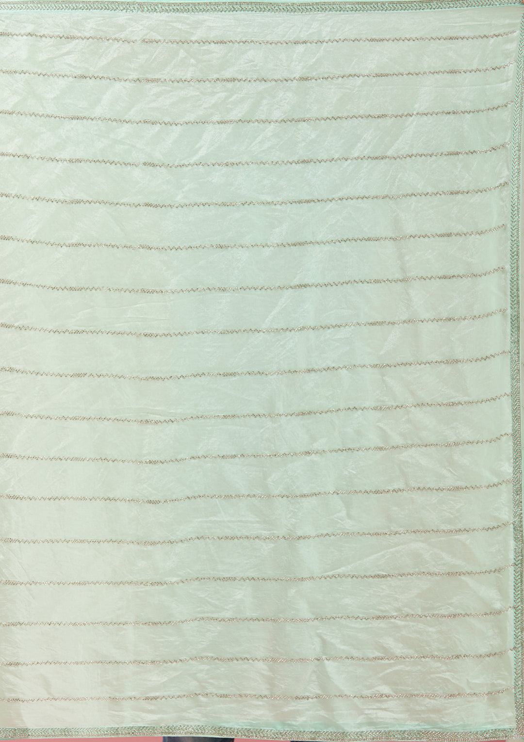 Pista Green Zariwork (Gold) Chinon Saree